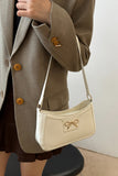 Bow Trim PU Leather Shoulder Bag 