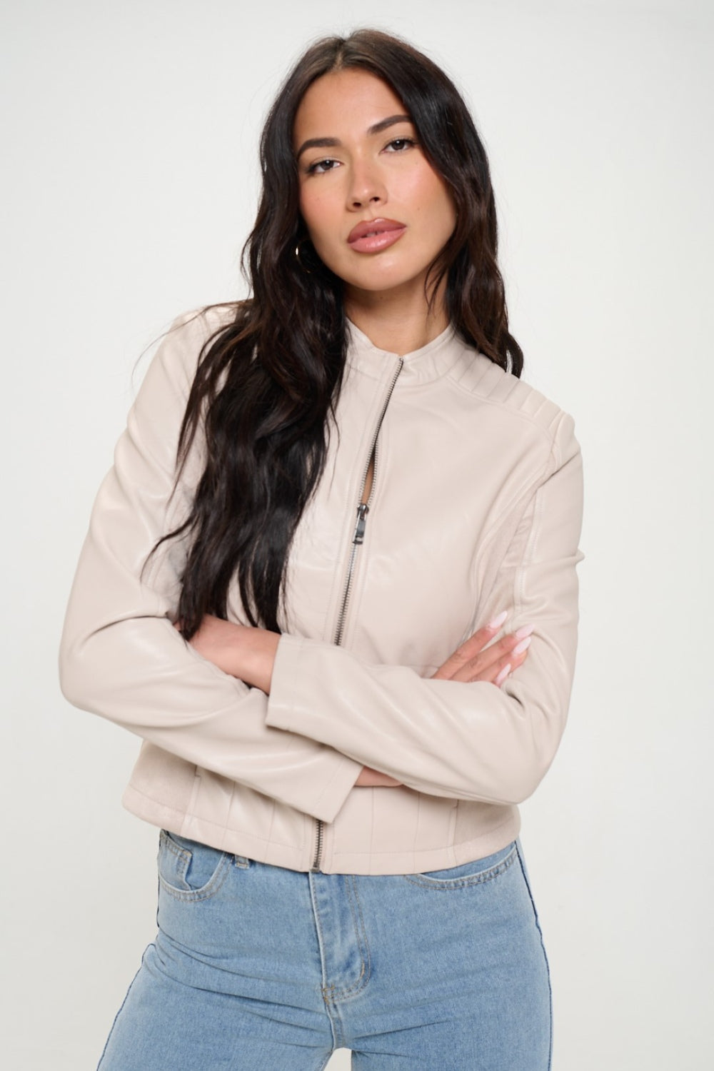 Coalition LA Zip Up Vegan Moto Jacket 