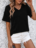Mandy V-Neck Dropped Shoulder T-Shirt 