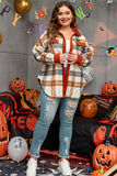 Plus Size Plaid Button Down Jacket 