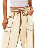 Drawstring Wide Leg Pants 
