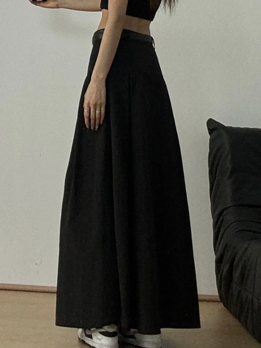 High Waist A-Line Maxi Skirt 