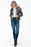 YMI Removable Faux Layered Multi-Pocket Jacket with Fuzzy Hood 