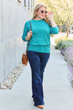 Basic Bae Full Size Round Neck Batwing Sleeve Top 