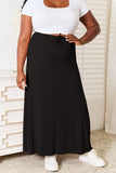 Double Take Full Size Soft Rayon Drawstring Waist Maxi Skirt 