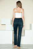 Judy Blue Full Size Button Fly Hem Destroy Straight Jeans 