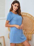 Round Neck Short Sleeve Lounge Dress 