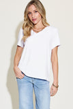 Basic Bae Full Size V-Neck High-Low T-Shirt 