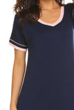 Contrast Trim Short Sleeve Lounge Dress 