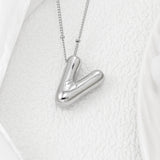 Copper Bubble Letter Pendant Necklace 