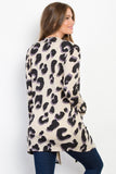 Be Stage Printed Open Front Knit Cardigan with Pockets 