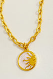 Round Pendant Stainless Steel Necklace 