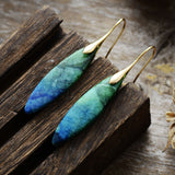 Copper Natural Stone Geometric Shape Earrings 