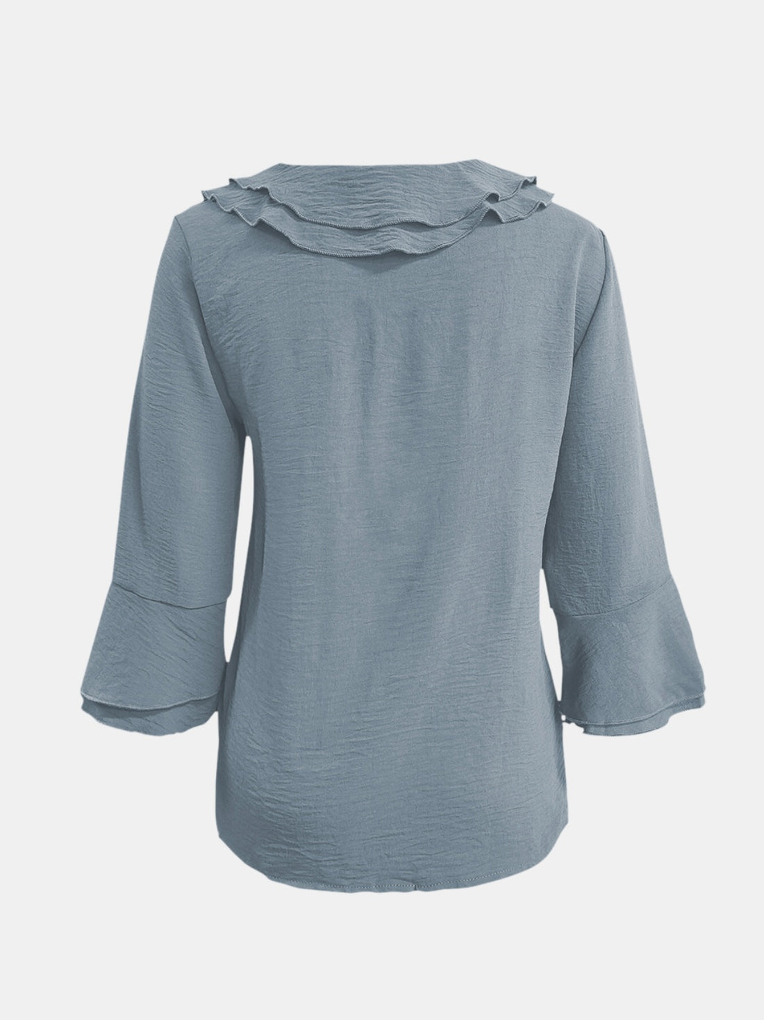 Full Size Ruffled V-Neck Flounce Sleeve Blouse 