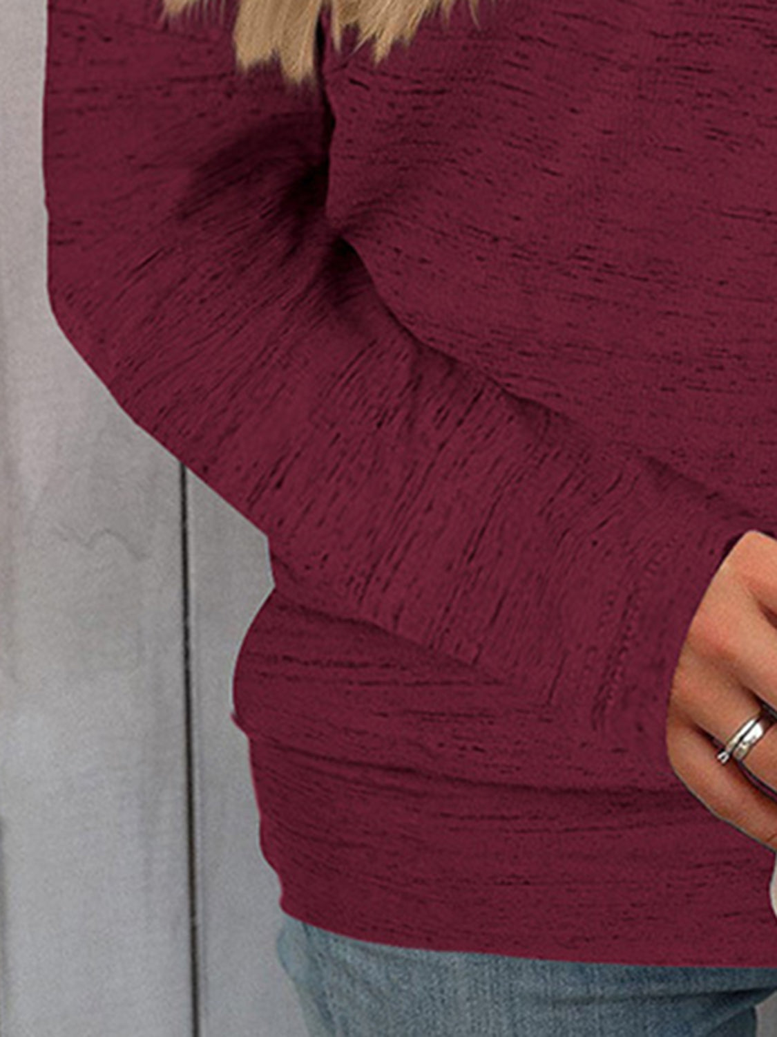 Full Size Heathered Long Sleeve Top 