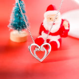 Heart Shape Inlaid Zircon 925 Sterling Silver Necklace 
