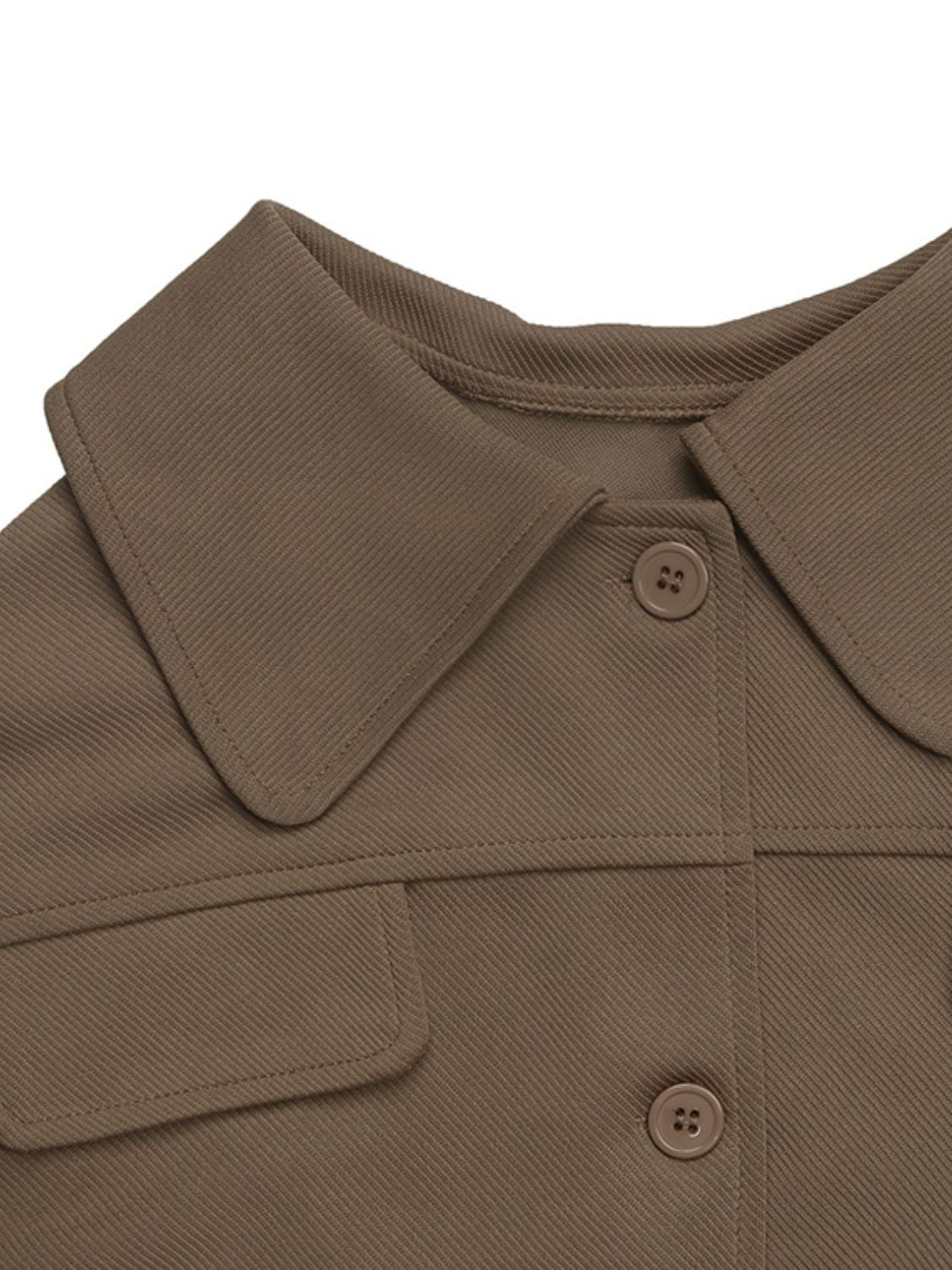 Perfee Collared Neck Button Down Jacket 