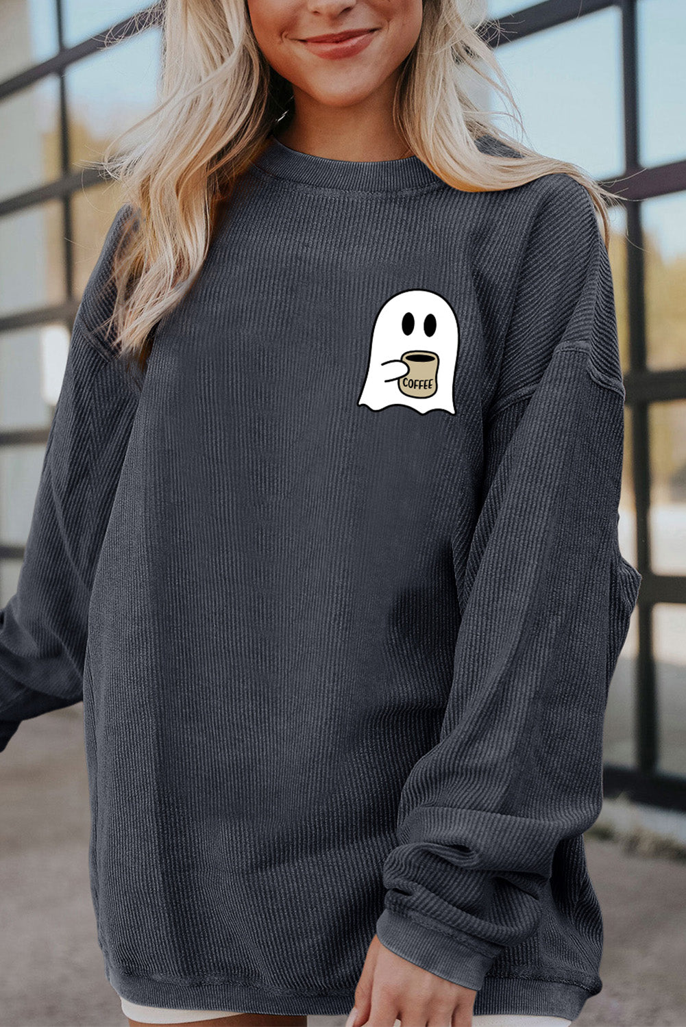 Ghost Graphic Drop Shoulder Sweatshirt 