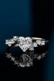 1 Carat Moissanite Heart 925 Sterling Silver Ring 