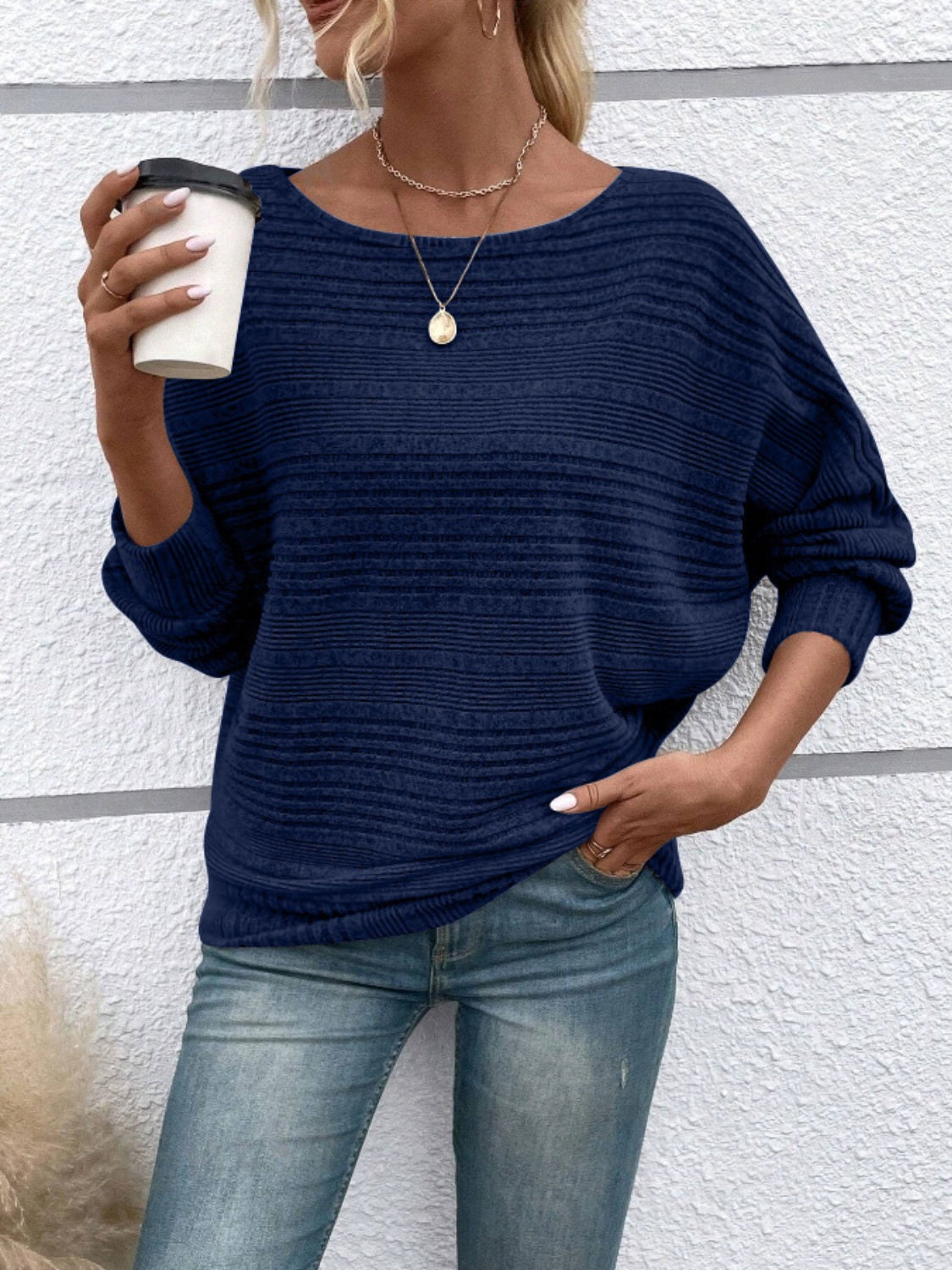 Full Size Round Neck Long Sleeve Top 