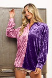 BiBi Contrast Button Up Long Sleeve Shirt 