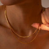 Stainless Steel Double-Layered Necklace 