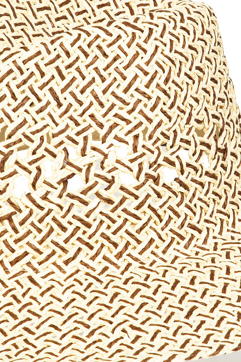Fame Cutout Woven Straw Hat 