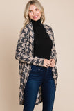 BOMBOM Houndstooth Open Front Cocoon Knit Cardigan 