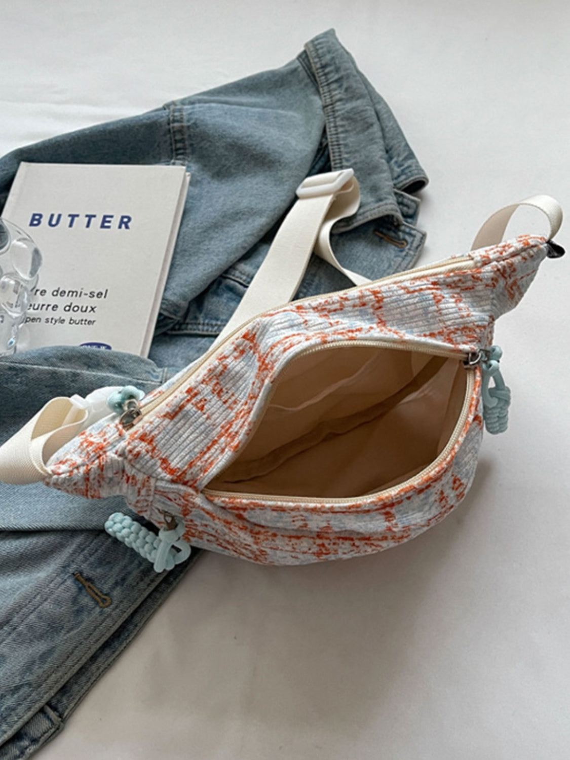 Contrast Plaid Polyester Crossbody Bag 