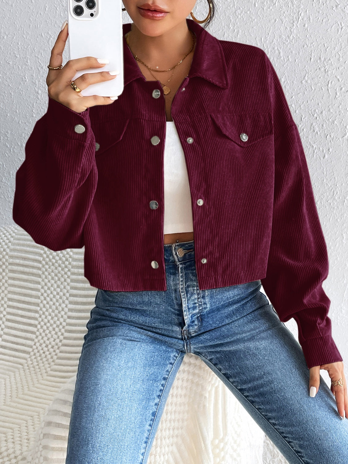 Honey Snap Down Long Sleeve Jacket 