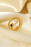 Snake Charmer Malachite Snake-Shaped Bypass Ring 