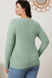 Basic Bae Full Size Ribbed V-Neck Long Sleeve T-Shirt 