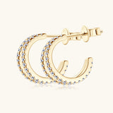 Moissanite 925 Sterling Silver C-Hoop Earrings 