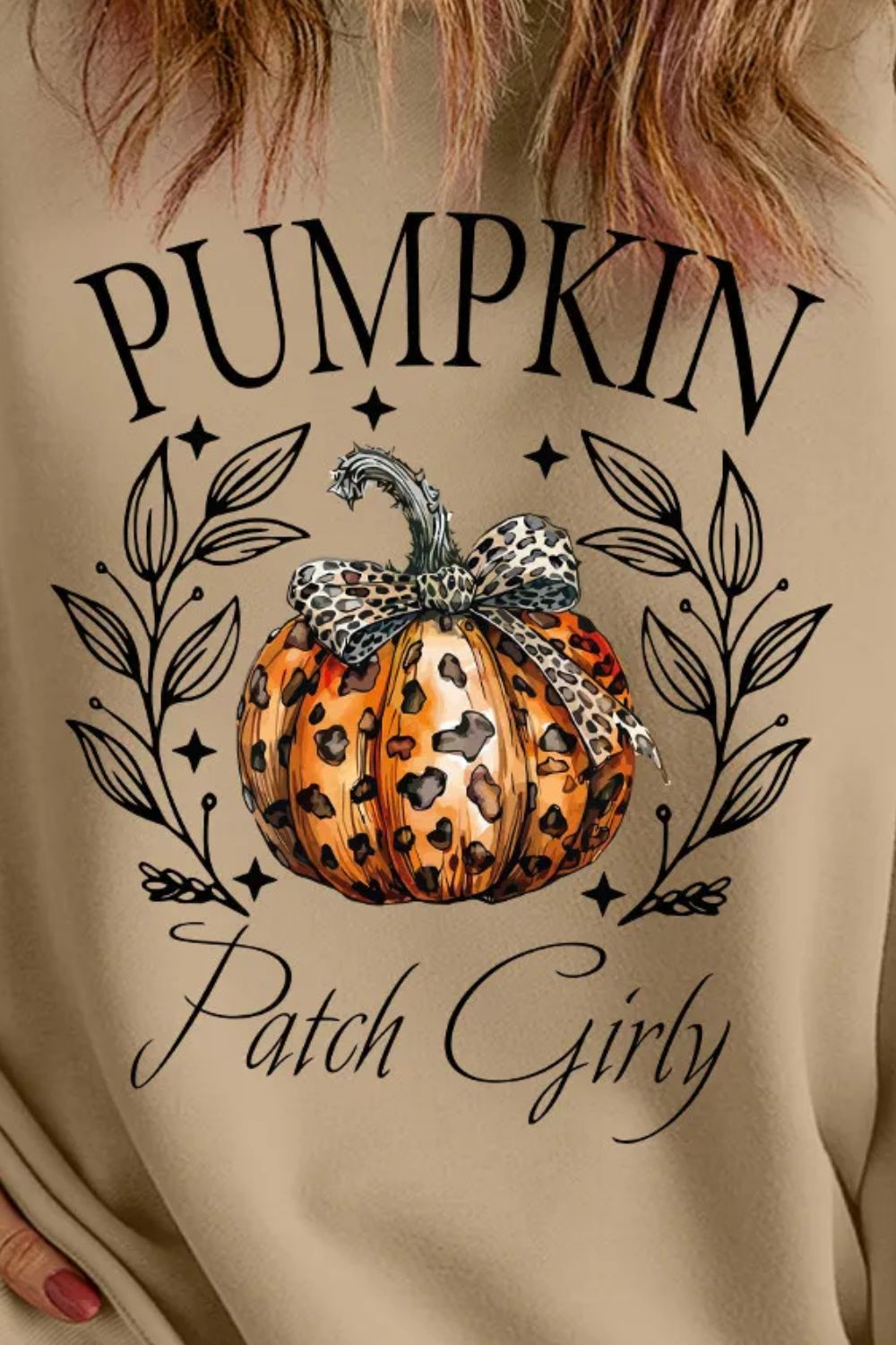 Plus Size Pumpkin Graphic Long Sleeve Sweatshirt 