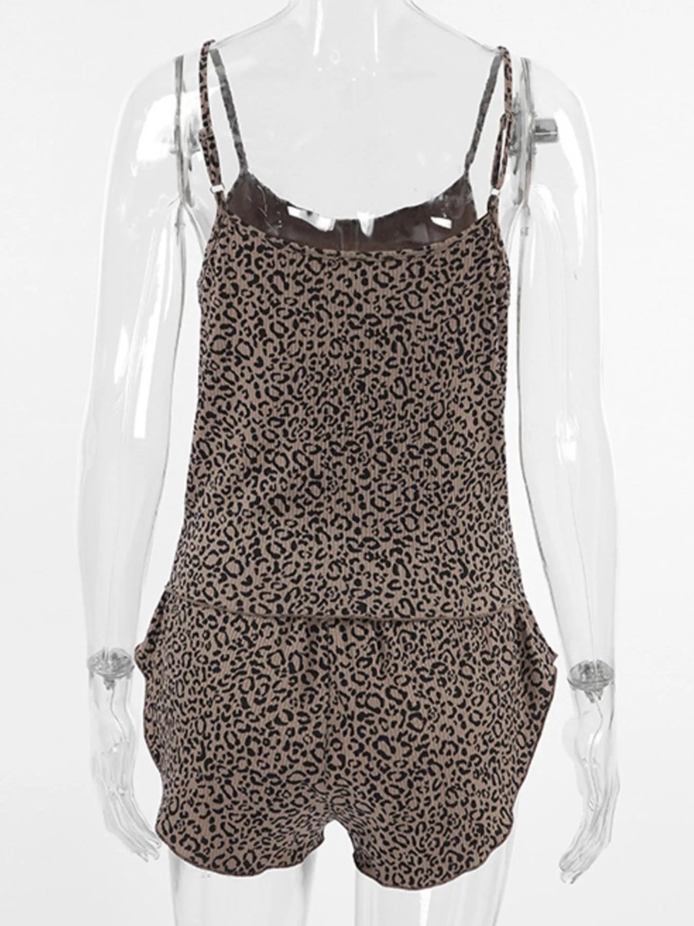 Leopard Cami Cardigan and Shorts 3-Piece Set Lingerie & Nightwear