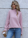 Full Size Ribbed Quarter Zip Long Sleeve Sweatshirt 