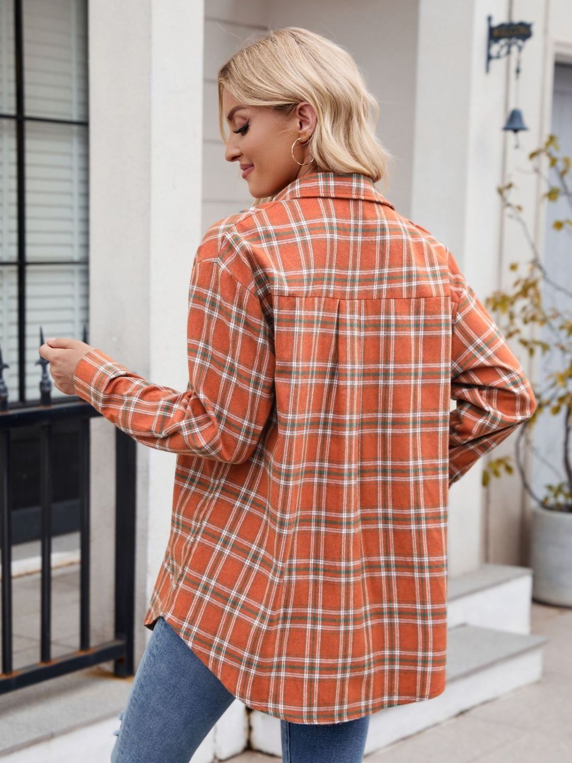Mandy Plaid Button Up Long Sleeve Shirt 