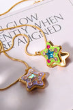 Rhinestone Decor Star Box Pendant Necklace 
