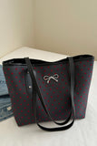 Bow Trim Polyester Tote Bag 