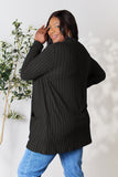 Basic Bae Full Size Ribbed Open Front Cardigan with Pockets 