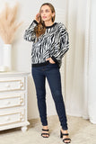 Heimish Full Size Zebra Print Sweater 