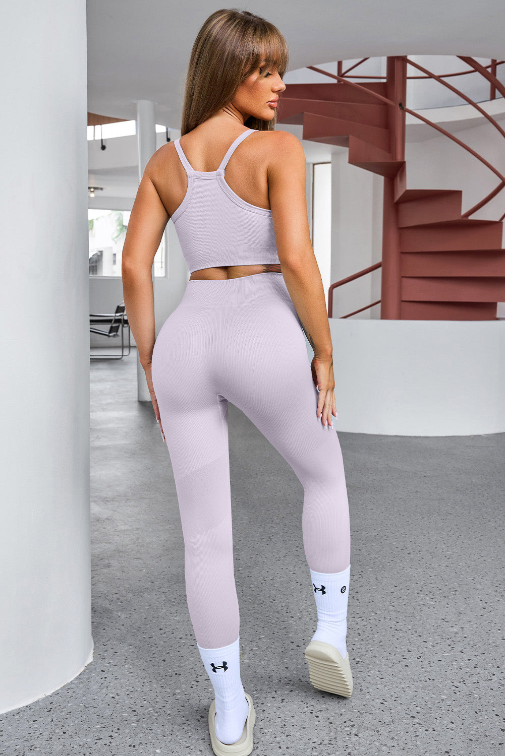 Tank Cropped Active Top and Pants Set Active wear