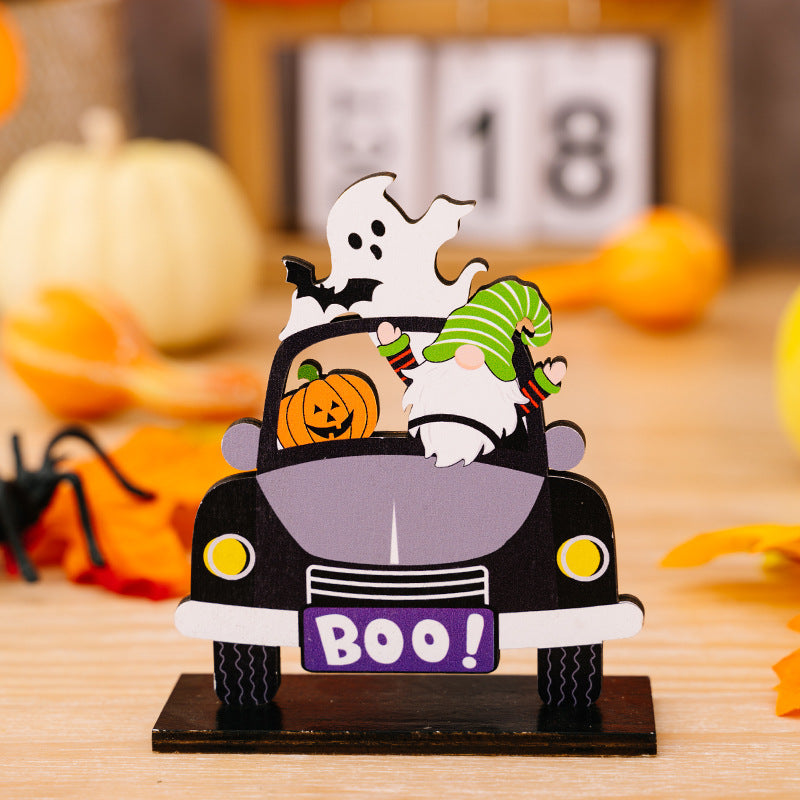 3-Piece Halloween Element Car-Shape Ornaments 