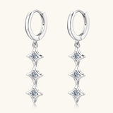 Moissanite 925 Sterling Silver Geometric Shape Earrings 