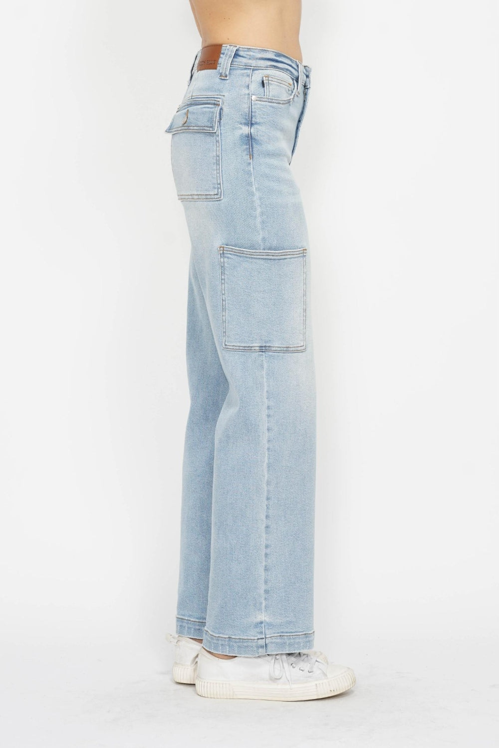 Judy Blue Full Size High Waist Straight Cargo Jeans 