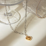 Stainless Steel Heart Pendant Necklace 