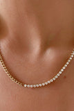 Inlaid Zircon Stainless Steel Necklace 