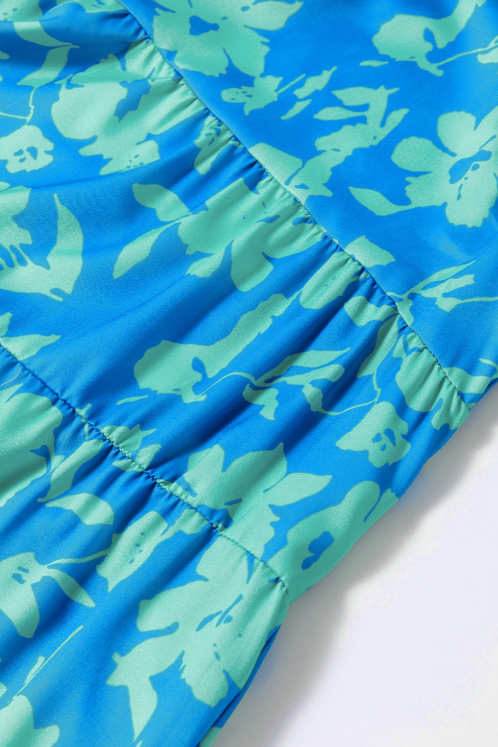 Plus Size Ruffled Printed Cap Sleeve Mini Dress 