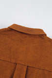 Pocketed Collared Neck Dropped Shoulder Jacket 