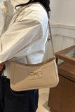 Bow Trim PU Leather Shoulder Bag 